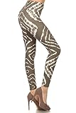 Leggings Depot Women's Best Selling Buttery Soft Popular Prints (Regular (Size 0-12), Taupe Tie Dye)