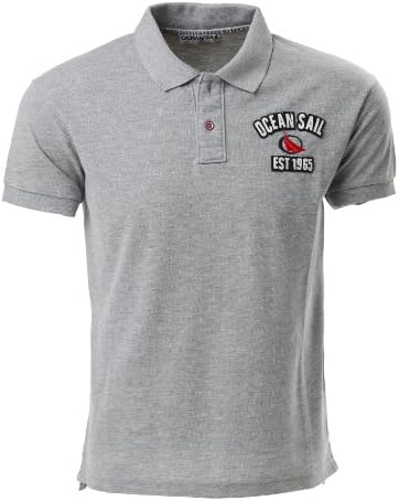 Ocean Sail Men's Anchor Polo T-Shirt Grey M