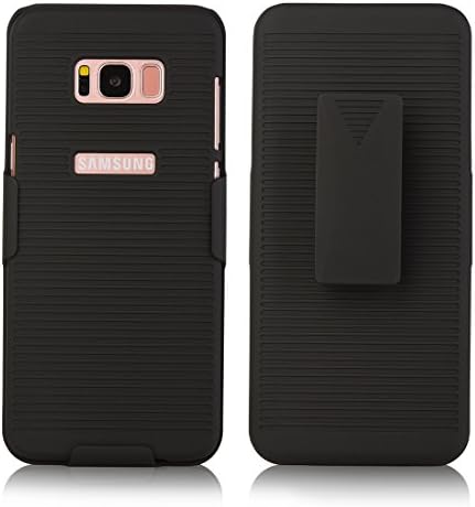 Solobay Case Samsung S8/S8 PLUS case fashion design holster belt clip rugged case with kickstand 2 IN 1 CASE shockproof defender Hard Rugged Heavy Duty case Samsung S8/S8 PLUS CASE (BLACK/S8)
