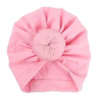 Sunbona Newborn Hat,Toddler Baby Cotton Turban Knotted Hat India Hat Soft Cap for New Mother (Pink)