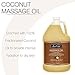 Bon Vital' Coconut Massage Oil, 1-Gallon Container, 100% Pure Fractionated Coconut Oil for Dry Skin, Lightweight Non-Greasy, Neutral Scent, Non-Staining, for Massage Therapy & At-Home Use