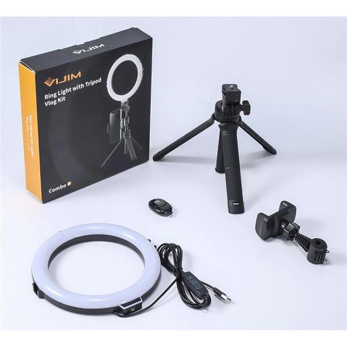 VIJIM Ring Lamp with Tripod, Phone Holder and Bluetooth Remote Control