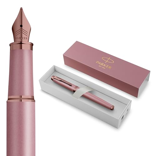 Parker IM Fountain Pen | Finishing Touch Collection | Mauve Finish | Medium Nib with Blue Ink Refill | Gift Box