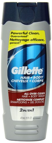 Gillette All Over Clean Hair & Body Wash 16 Fl Oz (Pack of 2)