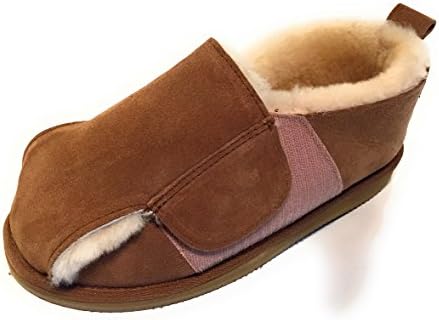 Qwaruba Front Wrap Adjustable Sheepskin Slipper W/Arch Support (XX-Large)