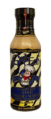 Galeos Award Winning All Natural Miso Ginger Wasabi Dressing, 13 Ounce Bottle (Pack of 6) (Miso Ginger Wasabi)