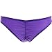 FEESHOW Women's Brazilian Bikini Thongs Bottom V Cheeky Ruched Swimwear Swimsuit Purple Small(Waistline: 24.5-33.0