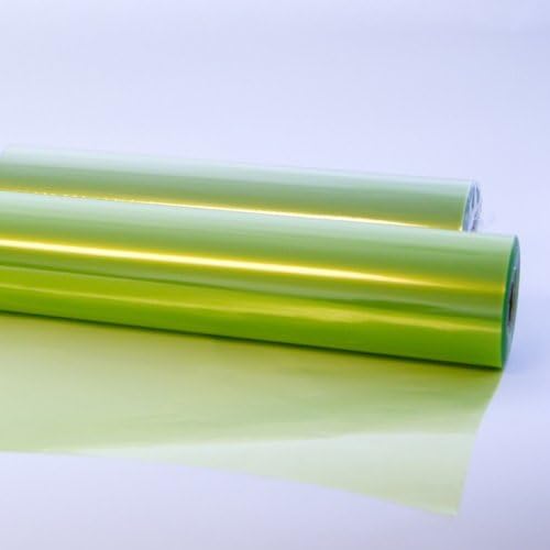 10m x 80cm LIGERO PÁLIDO LIMA VERDE celofán estampado Tinte Película