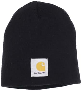 Carhartt Men's Acrylic Knit Hat, Black, One Size at Amazon Menâs Clothing store: Skull Caps