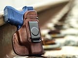 OUTBAGS USA LS2G26 Full Grain Heavy Leather IWB Conceal Carry Gun Holster for Glock 26 G26 9mm / Glock 27 G27 .40 / Glock 33 G33 .357 / Glock 39 G39 .45GAP. Handcrafted in USA.