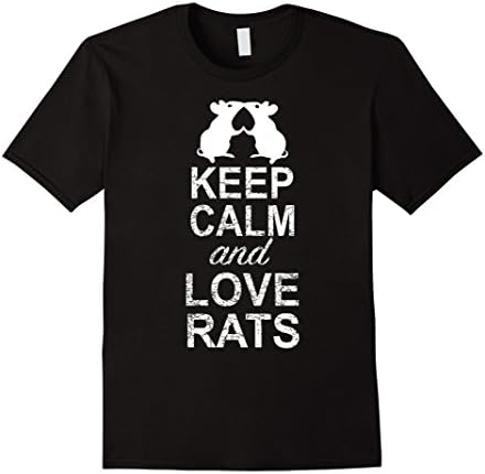 Men's Keep Calm And Love Rats Shirt: Cute Rat Gift T-Shirt 2XL Black