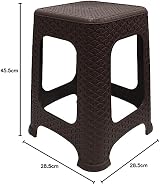 Easy Shopping Rattan Stackable Stool Step Stool Indoor Outdoor Brown view 2