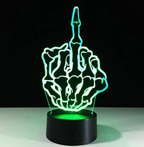 SFALHX 3D Night Light Finger Shape Touch Button 3D Optical Illusion Table Desk Lamp7 Colours Flashing Touch Switch Bedroom Decoration Lighting for Kids Best Gift