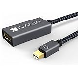 Thunderbolt to HDMI Adapter iVanky Nylon Braided Mini DisplayPort to HDMI Adapter for Apple MacBook Air/Pro, Microsoft Surface Pro/Dock, Monitor, Projector or More - Super Slim, Aluminum Shell - Grey