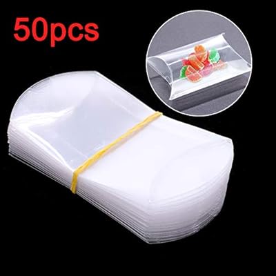 Pethot 50x Clear Pillow Favor Gift Box Wedding Party Favour Pvc