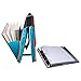 Five Star Vertical Flip Zipper Binder, 2 Inch, 3 Round Ring Binder, 13.5 in. x 12.75 in. x 3.36 in., Teal (73307)