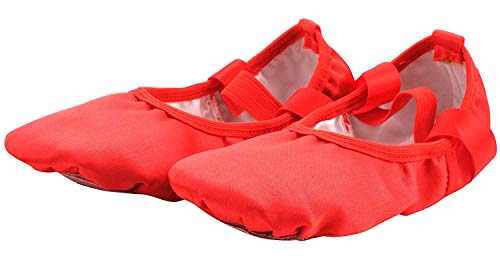 Chimei Ballet Dance Shoes for Goddler Girls Kids Women Pink Red Slipper Satin Flat Physical Shoe