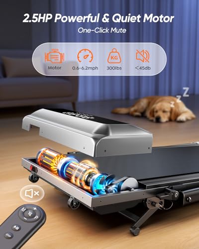 Acezoe Foldable Walking Pad with 12% Incline & Height-Adjustable Handlebar, 5-in-1 Under Desk Treadmill for Home & Office, Portable Tapis Roulant with Remote Control, APP & LED Display