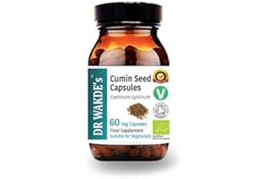 DR WAKDE'S Organic Cumin Seed Capsules, Organic | 60 Veg Caps | Ayurvedic Supplement | Vegan | 100% Herbal | Quantity Discounts | Same Day Dispatch