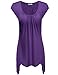 Meaneor Women's Summer Tunic Short Sleeve Casual Loose Blouse Top Purple XXL