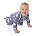 zippyjamz Organic Baby Footed PJs w/Inseam Zipper - Sleepy Clouds Blue (18-24 Mos)