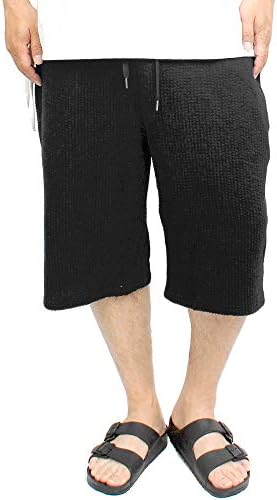 One Colors ショートパンツ メンズ 大きいサイズ シアサッカー ストレッチ ハーフパンツ