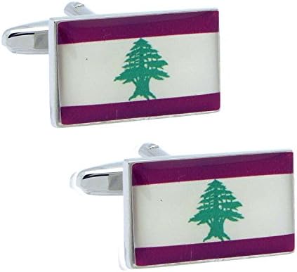 Lebanon Flag Cufflinks (Cuff Button Cufflinks).