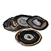 Airblasters Black Color 3-3.5 Inch Natural Sliced Agate Coaster Set of 4