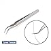 EXCLAIM BEAUTY Eyelash Extension Tweezers Straight and Curved Tip Stainless Steel Tweezers for Eyelash Extensions, Eyelash Tweezers for Extensions, Eyelash Tweezers Set 2 Pack