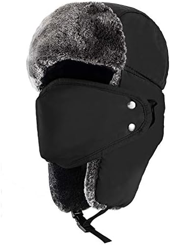 mysuntown Unisex Winter Trooper Hat Hunting Hat for Men and Women Ushanka Ear Flap Chin Strap and Windproof Mask