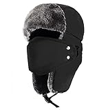 mysuntown Unisex Winter Trooper Hat Hunting Hat for Men and Women Ushanka Ear Flap Chin Strap and Windproof Mask