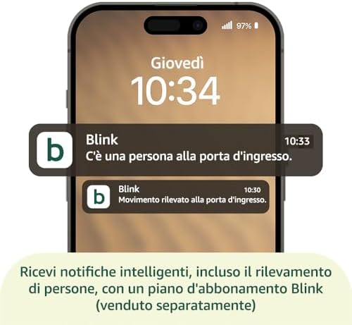 Sistema di videocitofono Blink - Video HD a figura intera, durata delle pile di 2 anni, configurazione semplice, IP-65 - Modulo di sincronizzazione di base incluso - Bianco