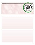 BLANK Business Standard Voucher Check Stock (Check On Top with two stubs / vouchers below) - Blank Check Paper - Versacheck Refills: Form #1000 -  Burgundy - 500 Sheets per Ream