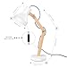 AWEHIRU Tomons Wood Adjustable Head Desk Lamp, Designer Table Lamp, Reading Lights, Study Lamp, Work Lamp, Office Lamp, Bedside Nightstand Lamp - White