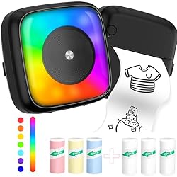 Mini Printer Sticker Printer Print Pod with 6 Rolls