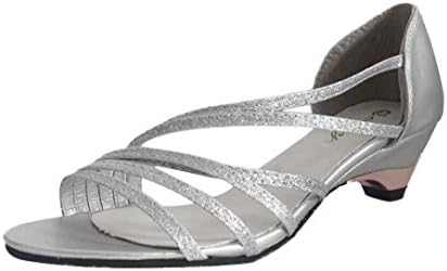 Women Sandals Daoroka Chunky Block Low Wedges Heel Open Toe Beach Elegant Sweet Casual Work Wedding Party Outdoor Dress Shoes (US:7, Silver)