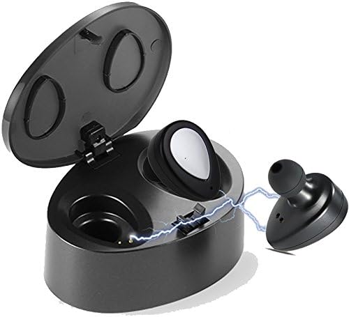 Bluetooth Earbuds, FANZY Mini Stereo Bluetooth V4.1 Headset - Dual Earbud True Wireless Earphone with Mic Charging Case for Cell Phone Sports Gym Running (Black White)