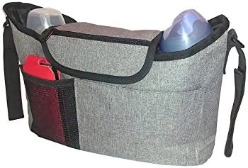 Baby Stroller Organiser Storage Bag - Buggy Diaper Bag, Pushchair & Pram Buggy Organizer - Baby Bag with 2 Drinks Holders, Removable Strap, Zip Pockets, Phone Holder and Changing Mat - by Child Safari