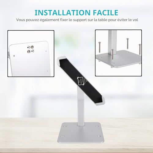 woleyi Anti-Theft Aluminum Tablet Holder for Commercial, Shops, Sales Surfaces, Exhibitions for iPad Pro Air Mini, Galaxy Tabs, Surface, More Tablets 7-11 Inches