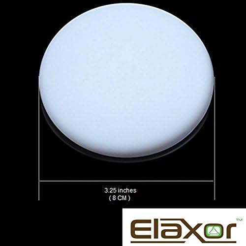 Elaxor Door Knob Wall Shield Round Self Adhesive Protector - Prevents Holes - Door Handle Bumper - Guard Stopper Rubber (White - 4 Pcs)