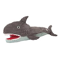 HuggleHounds Plush Durable Squeaky Craig The Interactive Shark Puppet Toy