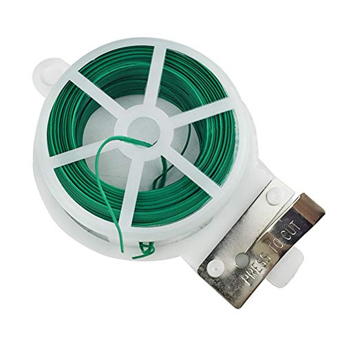 Redsa 3Pcs Plant Twist Tie with Cutter, Multi-Function Green Coated Garden Ties for Planting, Home, Yard Flower
