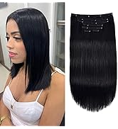 Clip In Human Hair Extensions,Double Weft 70g 7pcs Silky Straight Human Hair Clip In Extensions #...
