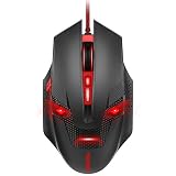 TeckNet Programmable Wired Optical Computer Gaming Mouse, Premium 7000DPI Sensor, 8 Programmable Buttons, 8 Breathing Light, Ergonomic Design, Extra Weight Game Mice for PC Gamer