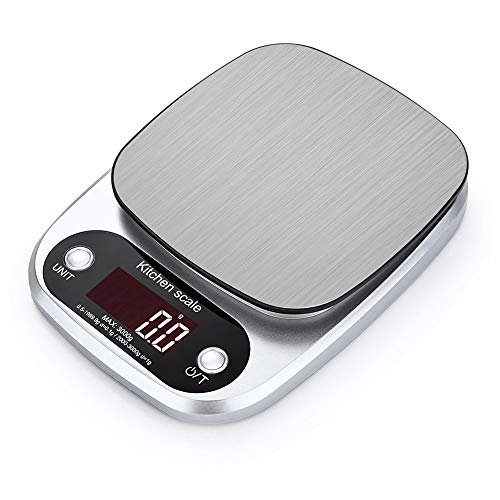 Sammid 10Kg/1g Digital Kitchen Scale Portable Food Scale LED Electronic Digital Balance Cuisine Cooking Measure Scale Tools Stainless Steel Weighing Measure