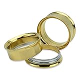 D&M Jewelry Pair Gold Stainless Steel Screw Ear Tunnels Plugs Expander Piercing