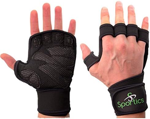 Crossfit Gloves Weight Lifting with Wrist Support for Gym Workout Cross Training Fitness WOD Pull Ups Weightlifting Strong Grip Full Palm Protection Wrist Wraps Suitable for Both Men and Women