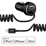 Saxhorn Apple Certified Lighting Car Charger for iPhone,iPad and iPod - Black