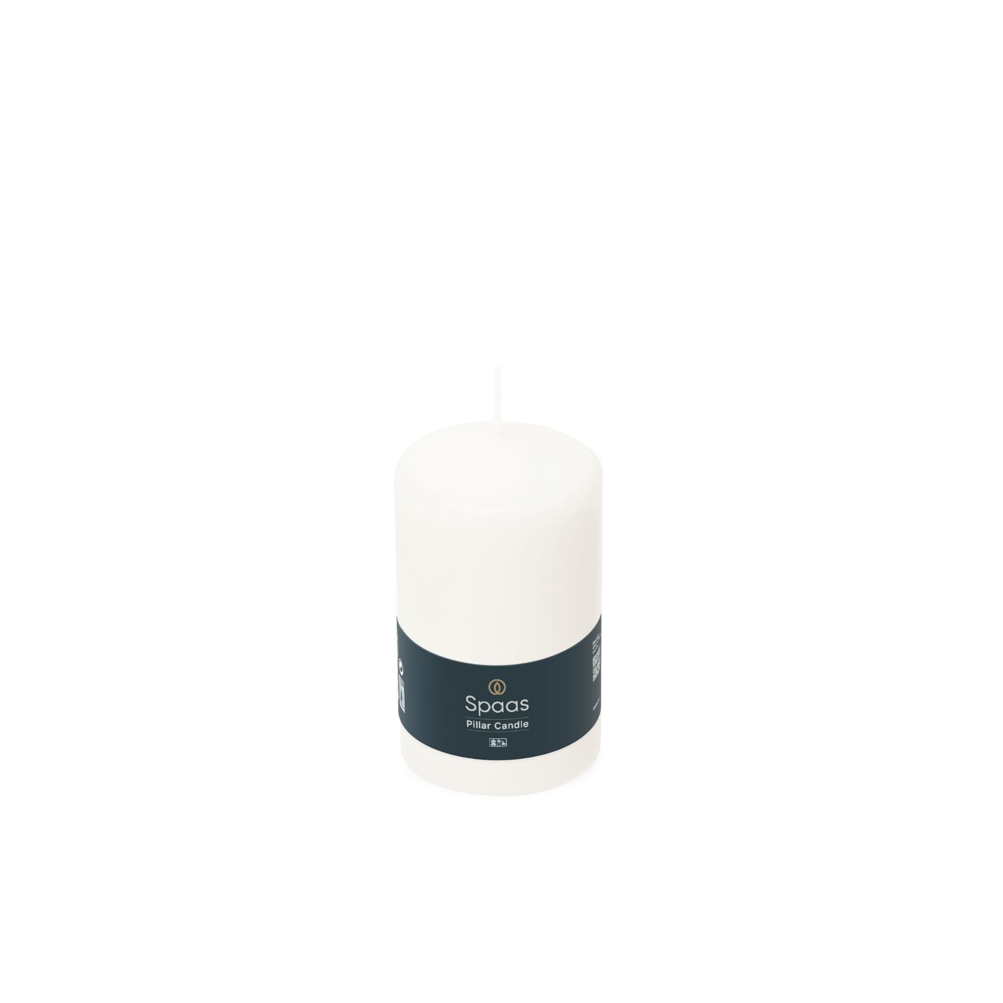 Spaas 12 Unscented Pillar Candles 60/100 mm, ± 25 Hours, White
