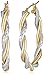 Amazon Collection Bonded Sterling Silver and 14k Two-Tone Gold Twist Hoop Earrings